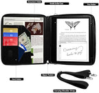 E NET-CASE Case for Kindle Scribe 10.2 inch 2024 & 2022 Released - Business Handheld Design Upgraded PU Leather Cover for Kindle Scribe Digital Paper with Zipper & Pen Holder (Black) - Image 3