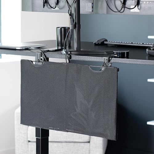 VIVO Black Clamp-on 30 inch Desk Cable Management Sleeve, DESK-SKIRT-30P - Image 2