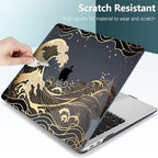 DONGKE Compatible with MacBook Air 13 inch Case 2021 2020 2019 2018 Release A2337 M1 A2179 A1932 with Retina Display Touch ID, Plastic Hard Shell & Keyboard Cover - Golden Wave - Image 6