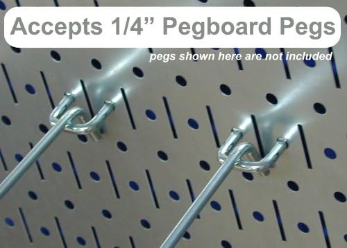 Wall Control Pegboard Organizer 4 ft. Metal Pegboard Standard Tool Storage Kit with Galvanized Toolboard and Blue Accessories - Image 3