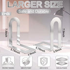 Chunful 10 Pcs Sliver Metal BookEnds Shelves, 7.5 x 5.75 x 3.5 in - Image 3