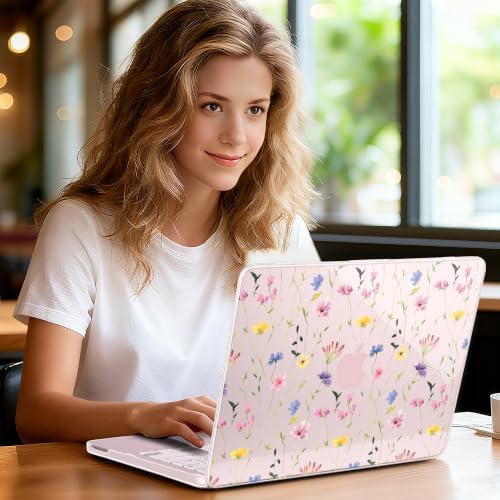 for MacBook Neo 13 inch Case 2026 (Model A3404, A18 Pro) Precision Fit & Scratch Unique Design Hard Shell, Keyboard Cover, Trackpad Protector, 2 OTG Adapter, for Women Cute, Dried Flower - Image 2