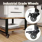Natwind 2 Tier Laser Printer Stand,20''x20'' Under Desk Printer Cart, Retro - Image 6