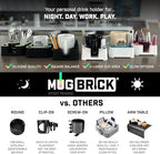 MugBrick™ Cup Holder. Anti-Spill Drink Holder for Couch. Desktop Cup Holder Organizer. Portable Mug Holder. Dishwasher Safe Drink Tray Caddy. Black - Image 6