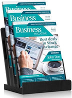Black 8.5×11 Inch Magazine Display Stand 4-Tier For 6×9 inch Brochure Pamphlet Flyer Menu Holder Countertop Display Stand Literature Organizer For Office Home by Unknown
