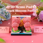 3D Calendar 2027, Desk Time Piece Calendar 2027,Tear-Away 3D Paper Art Notepad w LED Lights,Creative 3D Memo Artsy Pad Calendars, DIY Paper Carving Gift (Peach Blossom Forest) - Image 2