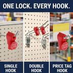 DTGN 150Pcs 6mm Magnetic Peg Hook Locks ABS Plastic, Red - Image 6