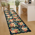 DUKINO 2x6 Runner Rug, Floral Washable Rug for Kitchen Non Slip, Navy Blue by DUKINO