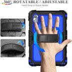 SEYMAC stock Tablet Case for Lenovo Idea Tab 11'' / M11 (TB336FU/TB330FU) 11 inch Drop-Proof Protection Cover with 360° Rotate Stand & Strap [Pen Holder] & Screen Protector 2025/2024, Blue+Black - Image 3