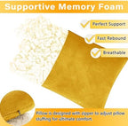 1 MIDDLE ONE 2 Pack Small Pillow, Memory Foam Mini Pillow 11 X 7 Inches for Travel, Sleeping, Nap and Neck, Knee, Lumbar Support, Tiny Cushion for Pet, Dogs (Golden Yellow) - Image 3