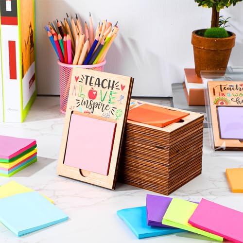 Motipuns 72 Pcs Teacher Gift Sticky Note Holder, Sticky Note, Light Color - Image 3