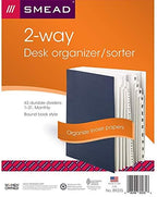 Smead Desk File/Sorter, Daily (1-31) and Monthly (Jan-Dec), 43 Dividers, Letter Size, Dark Blue (89235) - Image 3
