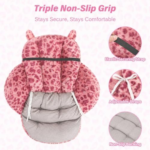 DOBUONO Comfy Office Chair Cushion: 17.5" L x 17.5" W x 18" H Cute Seat Cushion Kawaii Cushion for Gaming Chair with Backrest Non-Slip Floor Seating for Adults and Pets Pink Stuff for Room Decor - Image 4