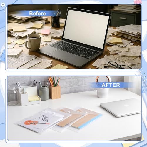 100 Pcs 7x9 Clear Plastic Envelopes, Snap Button Closure - Image 4