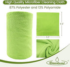 Greenfound Microfiber Cleaning Cloth Roll, 80 Pack Tear Away Towels, Reusable Washable Lint Free Scratch Free Absorbent Cleaning Rags for Kitchen Home Car Window Glass, 11.5 x 11.5 Inch Wave Green - Image 4