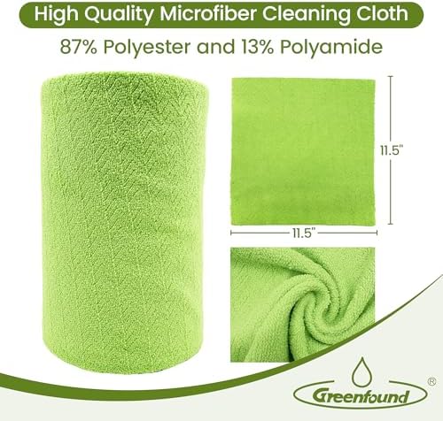 Greenfound Microfiber Cleaning Cloth Roll, 80 Pack Tear Away Towels, Reusable Washable Lint Free Scratch Free Absorbent Cleaning Rags for Kitchen Home Car Window Glass, 11.5 x 11.5 Inch Wave Green - Image 4