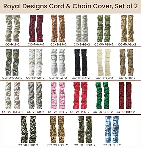 Royal Designs, Inc. Cord & Chain Cover 4 ft Silk Type Fabric, Chandelier Pendant Lighting Chain & Cable Management, Touch Fastener, Eggshell - 2 Pack - Image 2