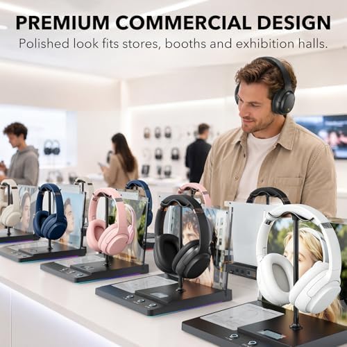 1Mii DemoStation B3+ Bluetooth Audio Demo Stand for Dual Headphones Display - Image 4