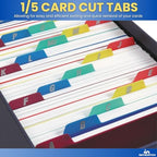 1InTheOffice Index Card Box & Holder 5x8, 400 Capacity & Guide Set A-Z, 1/5 Tab - Image 6