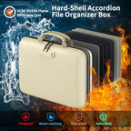 DocSafe Fireproof File Organizer with Lock, Hard-Shell Case Fireproof Document Box with 13 Pocket Accordion File Folder, Portable Home Office Travel Safe Storage for Important Documents Laptop Beige - Image 2