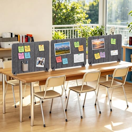 4 Pack Desk Privacy Panels Freestanding Cubicle Divider Board - Image 3
