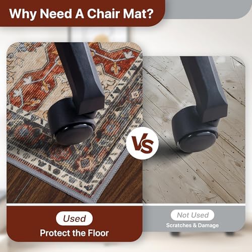 48"x72" Office Chair Mat for Hardwood Floor, Non-Slip Washable Annatto - Image 4
