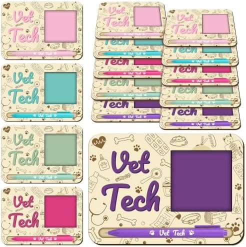 Kosiz 10 Set Wooden Sticky Note Holder Kit, Vet Tech Week, Colorful by Kosiz