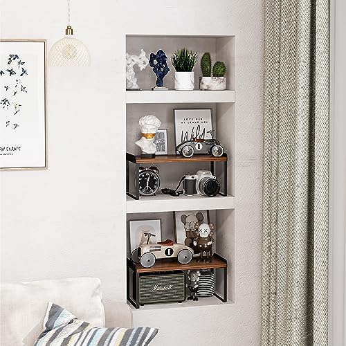 Mitus Stacking Wood Shelf Organizer, Counter Cabinet Storage Rack, 16 inch - Image 6