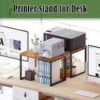 MARTY Desktop Printer Stand 2 Pack Printer Shelf for Desk Home/Office,Brown - Image 3