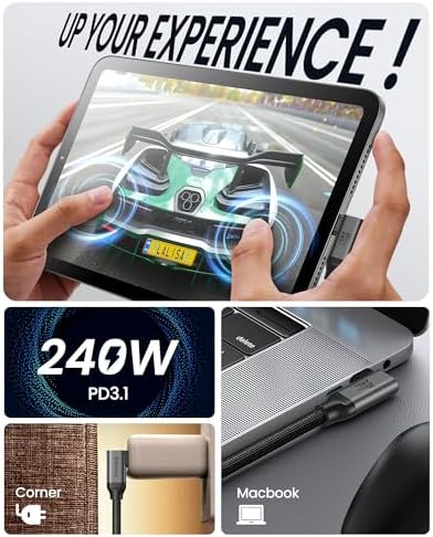 Silkland USB C Monitor Cable Right Angle 6.6FT, 8K@30Hz 5K/4K@60Hz Display - Image 6