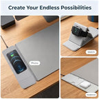 15W Wireless Charging Mouse Pad 31.5"x15.75", Double-Sided Faux Leather - Image 3