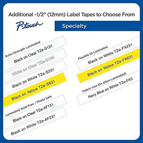 Brother Genuine P-Touch TZe-231 4-Pack Tape (TZE2314PKB) ½” (0.47” or 12mm) x 26.2 ft. (8m) Laminated Black on White, (for use with PT-D210, PT-H110, PT-D220, PT-D410, PT-D600 Label Makers) - Image 6