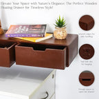 Wooden Desk Organizer with 2 Drawers – Handcrafted Solid Wood Storage Box for Office, Home & Study – Rustic Desktop Organizer for Files, Accessories & Stationery (STYLE 2, DARK BROWN) - Image 5