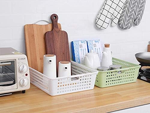 Lawei 8 Pack Plastic Storage Baskets - Colorful Paper Organizer Baskets Plastic Shelf Bins with Handles, Classroom Office File Holder for Home Office School - Image 7