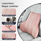 Coverado Lumbar Support Pillow for Car, Ergonomic Memory Foam Back Pillow for Office Chair, New Back Cushion for Pain Relief, PU Leather Car Lumbar Support for Driving Seat - Image 5