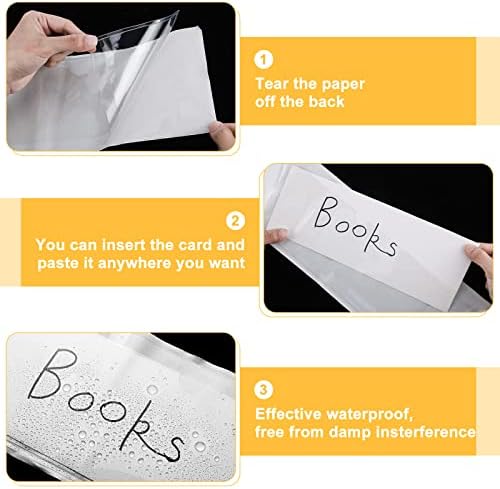 Chinco 30 Pcs Self Adhesive Clear Index Card Pockets,14 x 4 Inches - Image 4