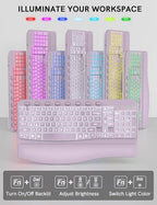 SABLUTE Wireless Keyboard and Mouse Combo, Ergonomic Wave with Wrist Rest - Image 3