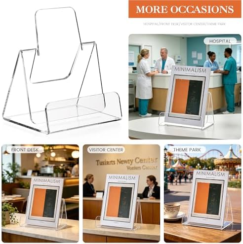 HeZone Acrylic Brochure Holder 8x9 Inch,Clear Pamphlet Holder Display Stand for Trifold 8&9&11 Inch Flyers,Pamphlets,Booklets,Menu,Leaflets for Office,Home,Store,2 Pack,A4 - Image 6
