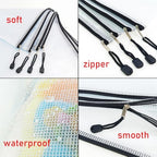 20pcs Mesh Zipper Pouch Bags, Multipurpose Waterproof Organization Storage Bag for Office School Home Travel (B5 Size 11.4''x8.2'', White and Black) - Image 3