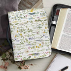 Bible Cover for Women Men Lavender Floral Pattern Bible Carrying Book Case with Handle Bible Bags Tote Bible Accessories Book Covers Church Bag - Image 6