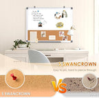 SWANCROWN Dry Erase Cork Board Combo,18 x 24 in, Silver Aluminum Frame - Image 4