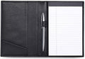 HISCOW Slim Leather Junior Padfolio, 5x8 Notepad Cover, Pebbled Black by HISCOW