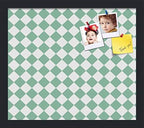 PinPix 16x14 inch Cork Bulletin Board. This Decorative Framed Pin Board Comes with Diamond Pattern in Green and White Design and Satin Black. Ideal for Home, Office Decor or School (PinPix-330) by PinPixBulletinBoards
