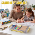 Clear Document Box, Portable A4 Paper Storage Organizer with Snap Latches, Stackable File Case for Certificates Photos Letter Size, Magazine Protector, 14.37" x 9.44" x 1.37" (2 Pack), Yellow - Image 6