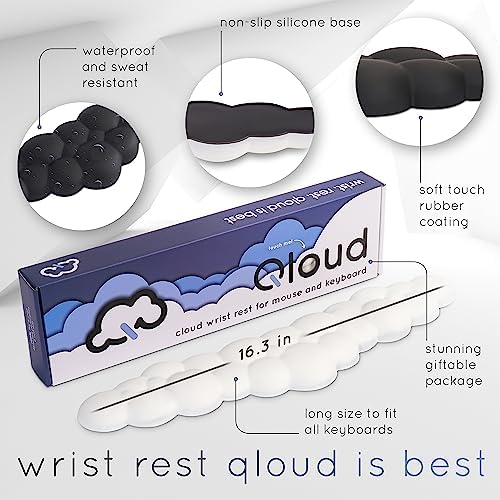 Blue Cloud Keyboard Wrist Rest – Create-ables Qloud Blue Wrist Rest for Computer Keyboard and Mouse, Ergonomic Memory Foam Wrist Pad with Non-Slip Base, Includes Cloud Mouse Pad - Image 4