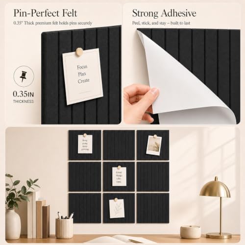Stripe Felt Bulletin Board Tiles, Cork Board Alternative 48 x 36 in - Image 3