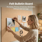X-Large Cork Board Alternative 12-Pack Felt Bulletin Board Thick and Decorative Pin Board for Home Office Walls 47.24 x 35.43 Inches with 72 Adhesive Tabs - [Soft Camel] - Image 2