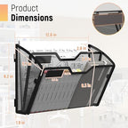 Docnest 3 Pack 2 Tier Dual-Mount Magnetic Mesh File Holders, Wall Organizer - Image 2