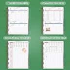 GoGirl Budget Planner & Monthly Bill Organizer with Pockets, Dark Green - Image 5