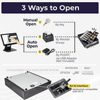 Volcora Cash Register Drawer for Point of Sale (POS) System with Fully Removable 2 Tier Cash Tray, 5 Bill/8 Coin, 12-24V, RJ11/RJ12 Key-Lock, Double Media Slot, Black - Image 4